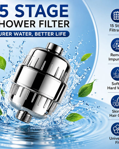 SnapCool 15-Stage Shower Filter - Removes Chlorine, Heavy Metals & Impurities